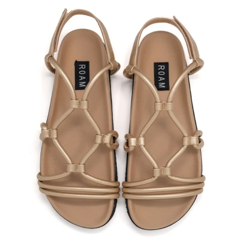 ROAM Linky gold vegan sandals Womens 9 $155